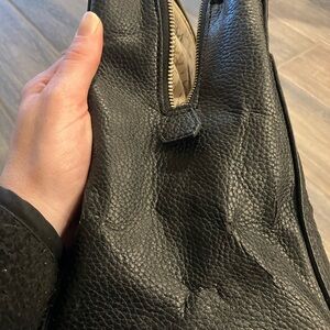 Guess Black Leather Handbag with Zipper